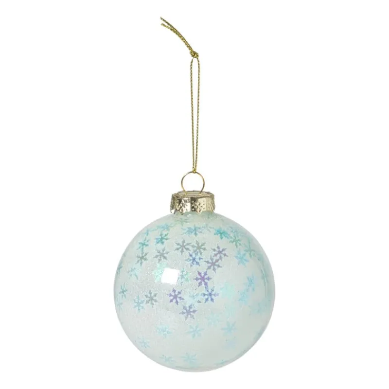 Xenos Kersthangers|Kerstballen-Kersthanger sneeuwvlok - blauw - ø8 cm