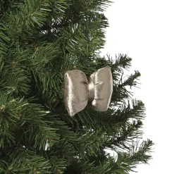 Xenos Kersthangers|Kerstballen-Kersthanger strik - champagnekleurig - 8x9.5x1.5 cm