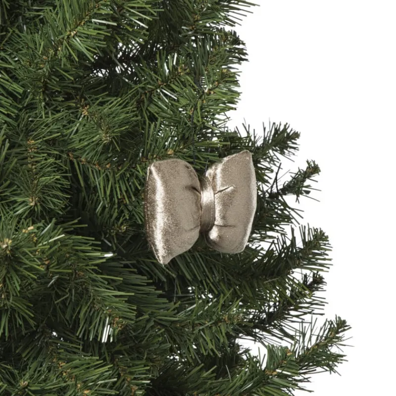 Xenos Kersthangers|Kerstballen-Kersthanger strik - champagnekleurig - 8x9.5x1.5 cm