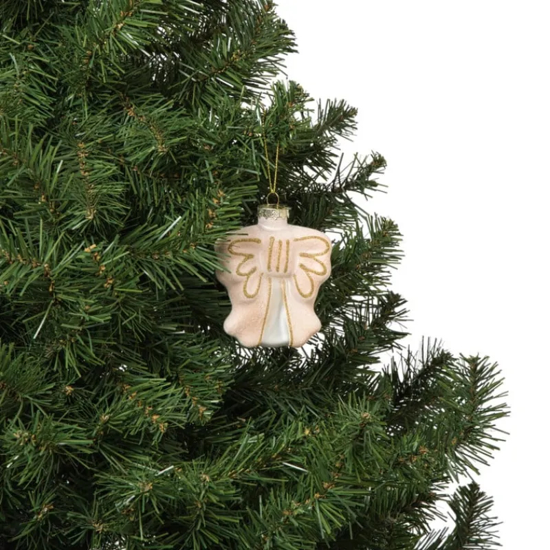 Xenos Kersthangers|Kerstballen-Kersthanger strik - roze - 8.5x8x3 cm