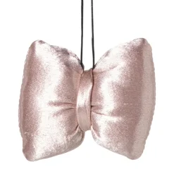 Xenos Kersthangers|Kerstballen-Kersthanger strik - roze - 8x9.5x1.5 cm