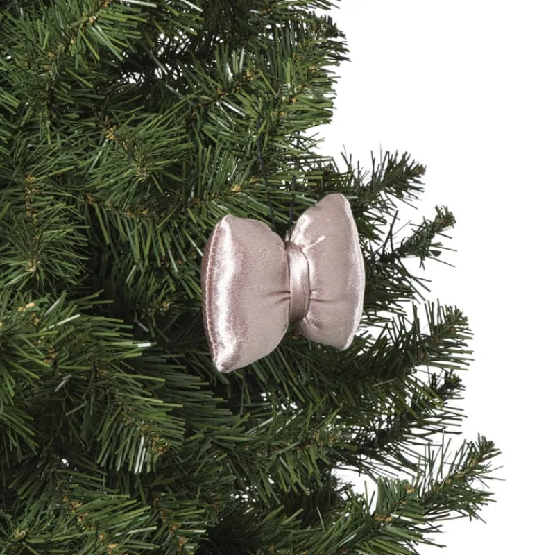 Xenos Kersthangers|Kerstballen-Kersthanger strik - roze - 8x9.5x1.5 cm