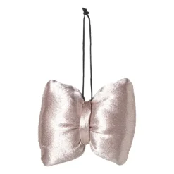 Xenos Kersthangers|Kerstballen-Kersthanger strik - roze - 8x9.5x1.5 cm