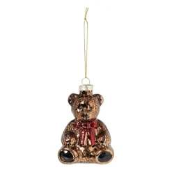 Xenos Kersthangers|Kerstballen-Kersthanger teddybeer - bruin - 6.9x5.4 cm