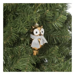 Xenos Kersthangers|Kerstballen-Kersthanger uil - diverse varianten - 9.4x4.8x3.9 cm