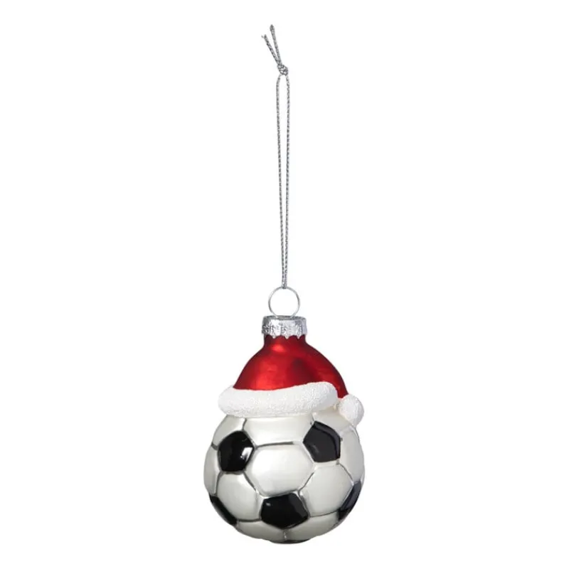 Xenos Kerst|Kersthangers-Kersthanger voetbal - zwart/wit- ø6.3x7.8 cm