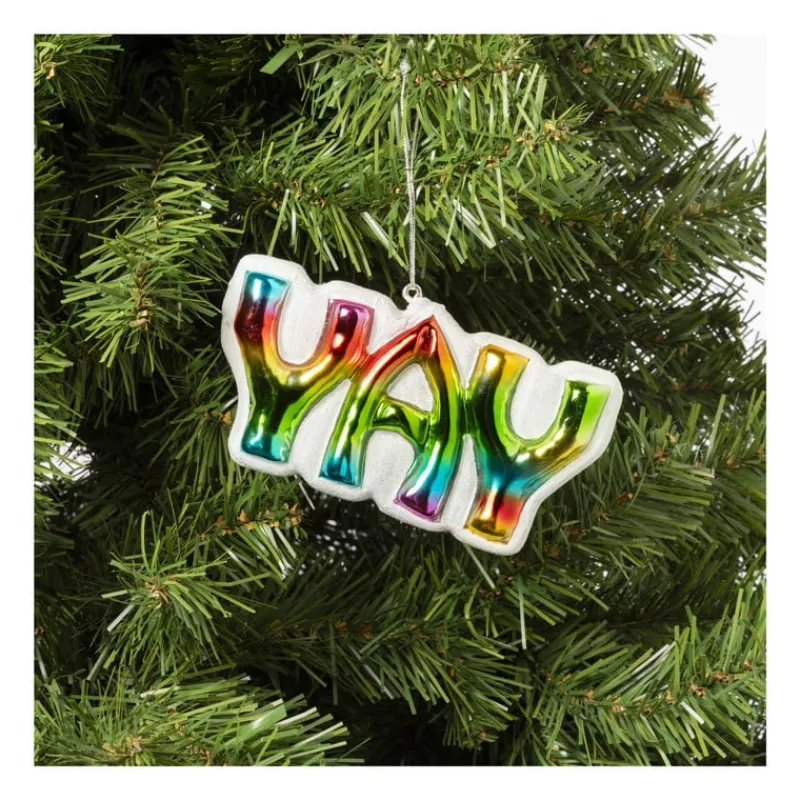 Xenos Kersthangers|Kerstballen-Kersthanger YAY - glas - 6.6x12.7x2.6 cm