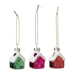 Xenos Kersthangers|Kerstballen-Kersthangers mini - huisjes - set van 3