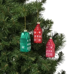 Xenos Kersthangers|Kerstballen-Kersthangers mini - huisjes - set van 3