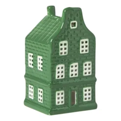 Xenos Kerstfiguren|Kersthuisjes-Kersthuisje - groen - 11x5.5x5.5 cm