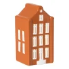 Xenos Kerstfiguren|Kersthuisjes-Kersthuisje - oranje - 11x5.5x5.5 cm