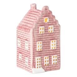 Xenos Kerstfiguren|Kersthuisjes-Kersthuisje - roze - 11x5.5x5.5 cm