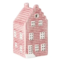 Xenos Kerstfiguren|Kersthuisjes-Kersthuisje - roze - 11x5.5x5.5 cm
