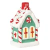 Xenos Kerstfiguren|Kersthuisjes-Kersthuisje LED middel - groen - 13x8x6 cm