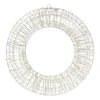 Xenos Kerstfiguren-Kerstkrans met LED lampjes - warm wit - ø36 cm