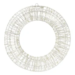 Xenos Kerstfiguren-Kerstkrans met LED lampjes - warm wit - ø36 cm