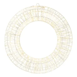 Xenos Kerstfiguren-Kerstkrans met LED lampjes - warm wit - ø36 cm