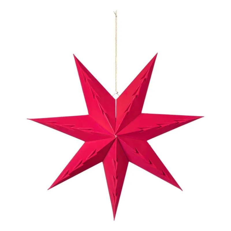 Xenos Kerstfiguren-Kerstster papier - roze - 60 cm