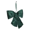 Xenos Kersthangers-Kerststrik velvet medium - groen - 19x24 cm