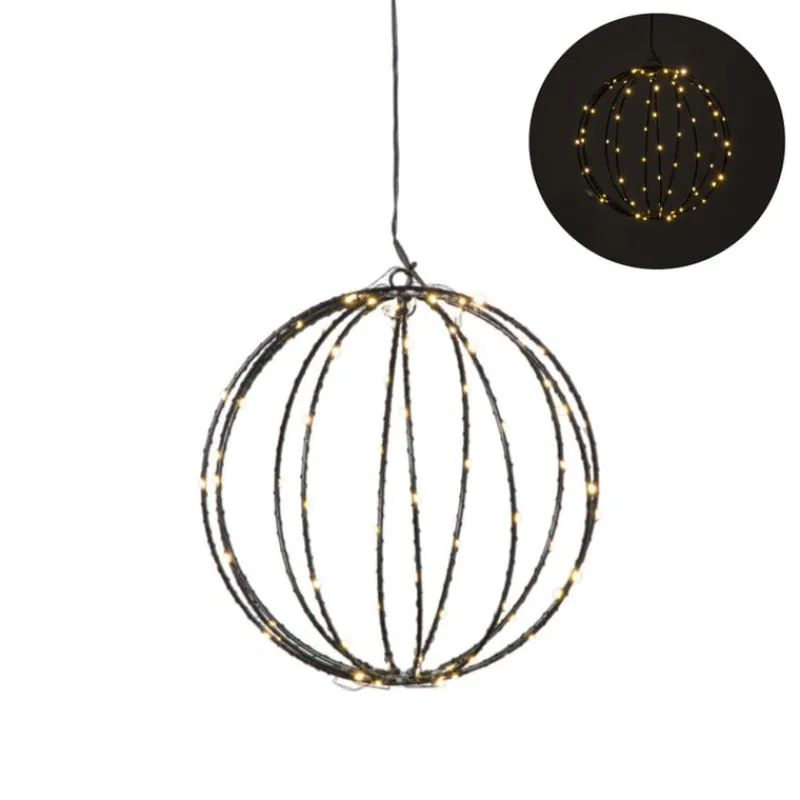 Xenos Kerstverlichting-Kerstverlichting hangende kerstbal - warm wit - ø25 cm