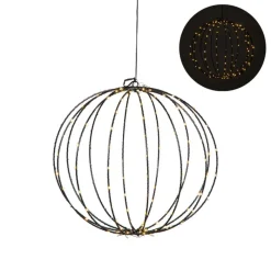 Xenos Kerstballen-Kerstverlichting hangende kerstbal - warm wit - ø35 cm