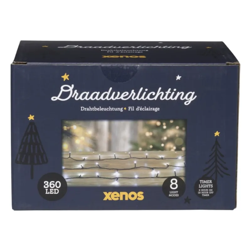 Xenos Kerstverlichting|Kerstboom Verlichting-Kerstverlichting LED - klassiek wit - 360 lampjes - 27 meter