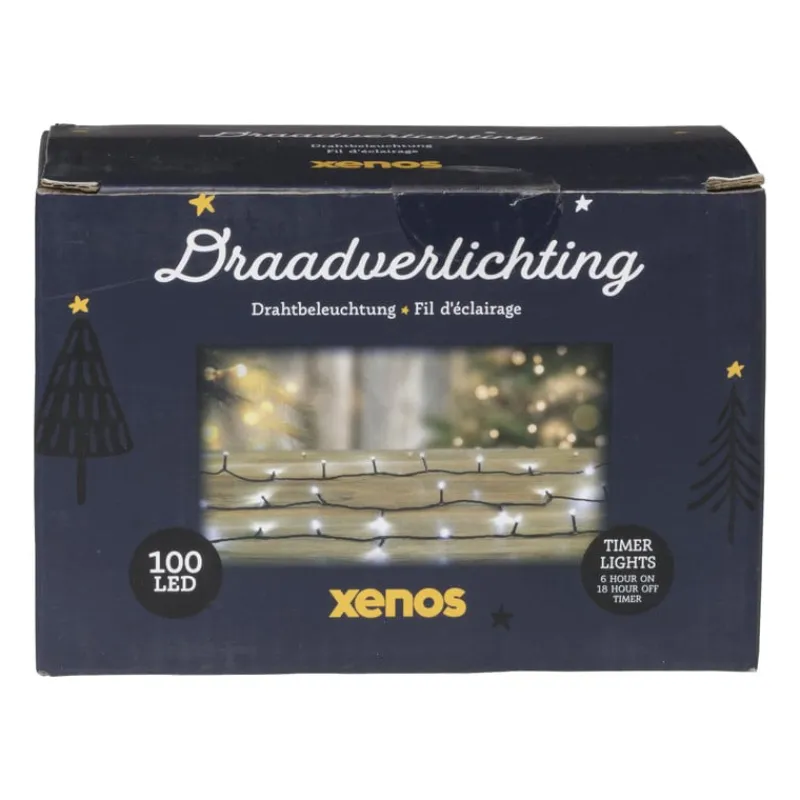 Xenos Kerstverlichting|Kerstboom Verlichting-Kerstverlichting LED - klassiek wit - 100 lampjes - 7.5 meter