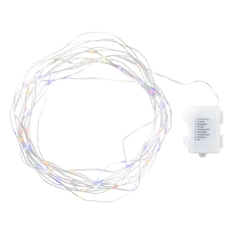 Xenos Kerstverlichting-Kerstverlichting LED - multikleur - 100 lampjes - 30 cm