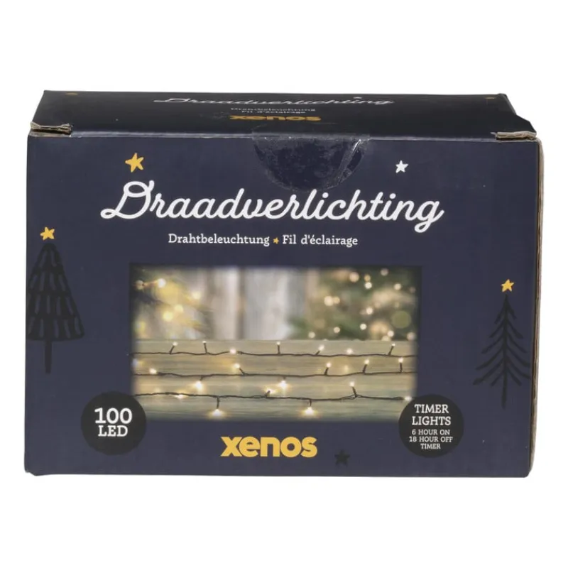 Xenos Kerstverlichting|Kerstboom Verlichting-Kerstverlichting LED - warm wit - 100 lampjes - 7.5 meter
