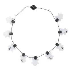 Xenos Verkleedaccessoires-Ketting met lichtjes - spookjes - ø44 cm
