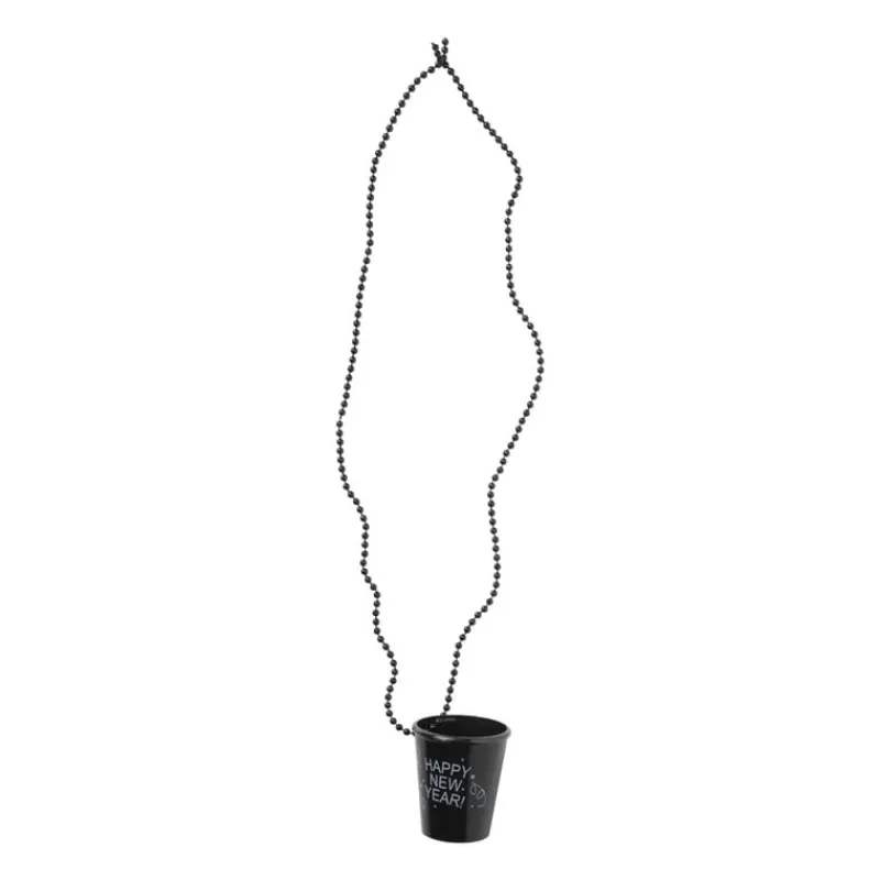 Xenos Shotglaasjes-Ketting shotglas NY - diverse kleuren - 80 cm