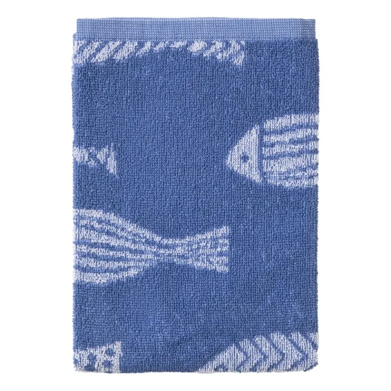 Xenos Thee- En Keukendoeken-Keukendoek vissen - blauw/wit - 50x50 cm