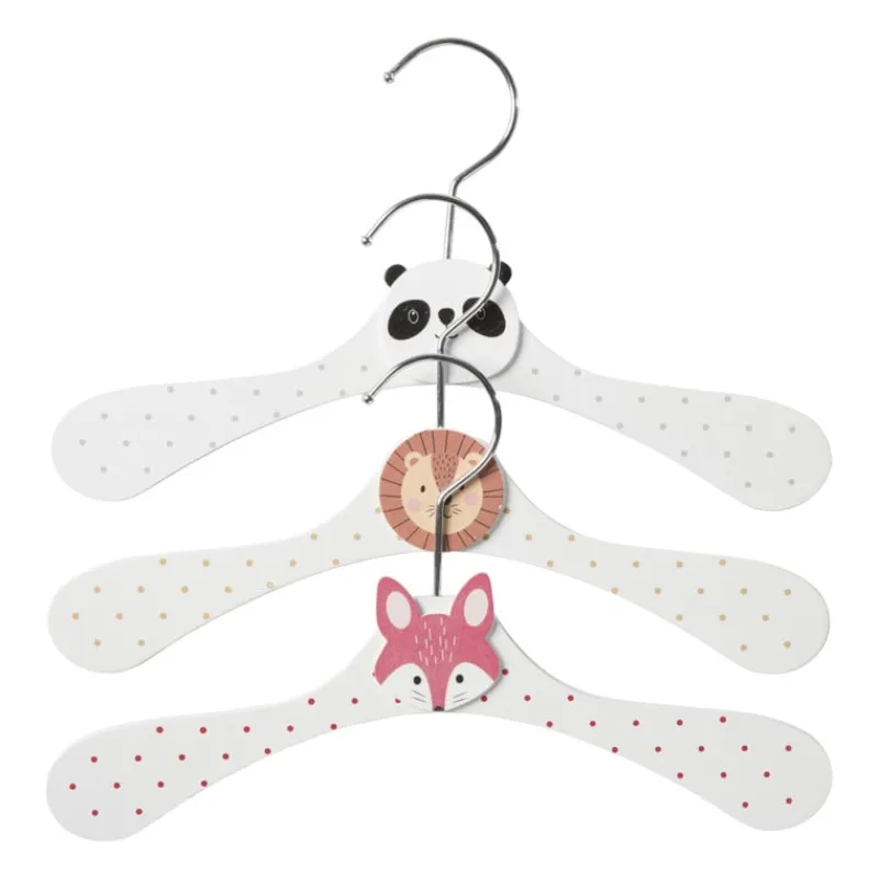 Xenos Kledinghangers-Kinder kledinghanger dieren - wit - set van 3
