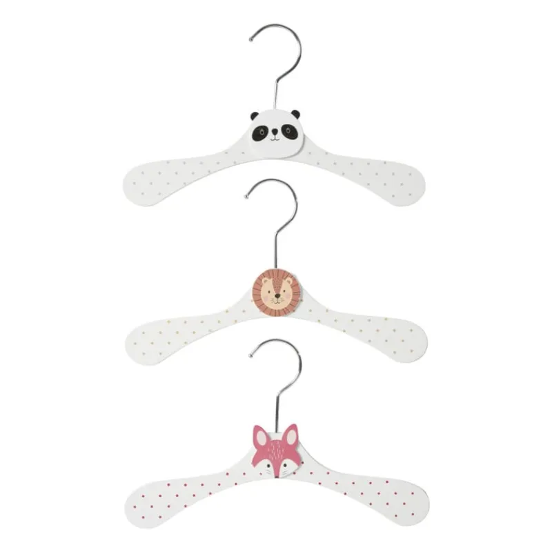 Xenos Kledinghangers-Kinder kledinghanger dieren - wit - set van 3