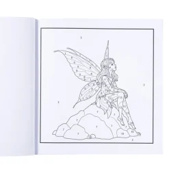Xenos Kleurboeken|Kerstcadeaus-Kleurboek op nummer fantasiefiguren - 20x20 cm