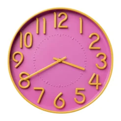 Xenos Klokken-Klok pop-art - roze/oranje - ø30 cm