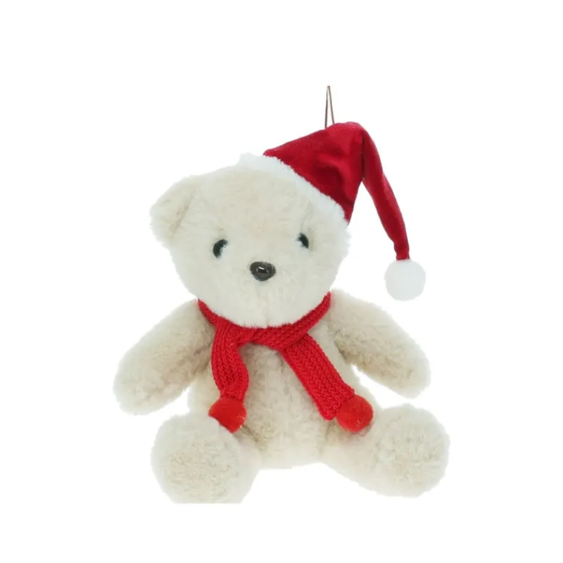 Xenos Knuffels-Knuffel beer met kerstmuts - 13 cm - diverse varianten