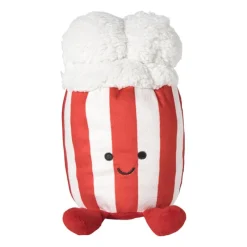 Xenos Knuffels|Kerstcadeaus-Knuffel popcorn - rood/wit - 19x12 cm