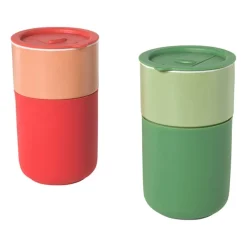 Xenos Drinkflessen-Koffiebeker to go - oranje - 360 ml