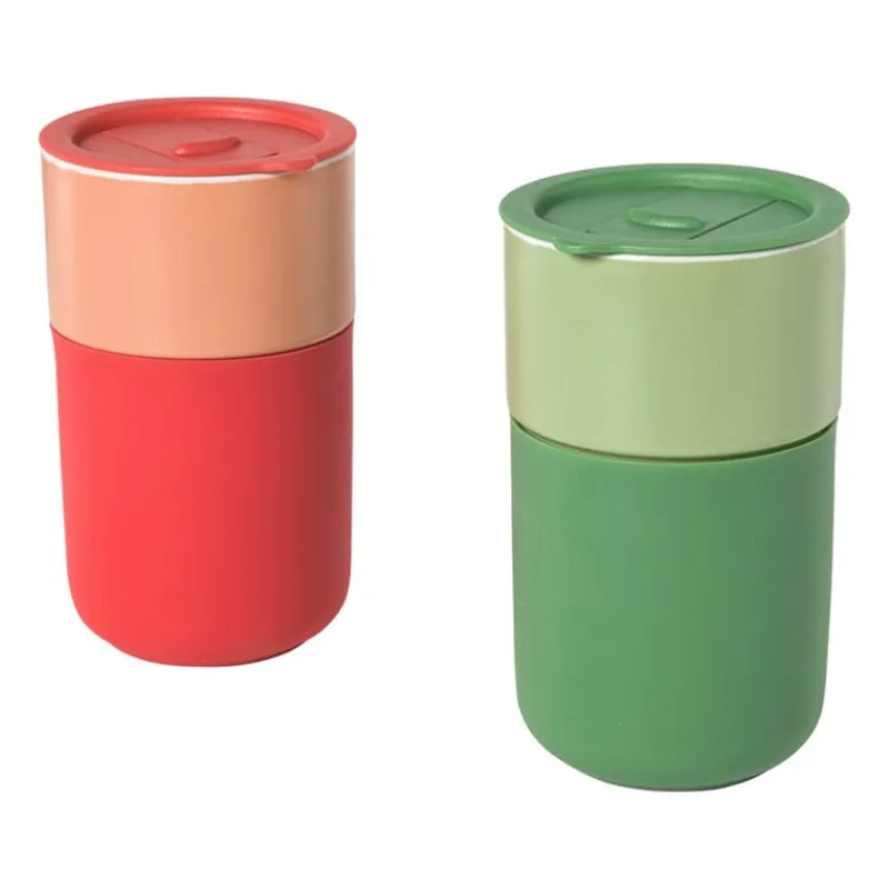 Xenos Drinkflessen-Koffiebeker to go - oranje - 360 ml