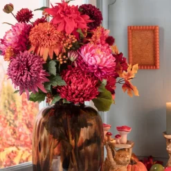Xenos Kunstbloemen-Kunstbloem dahlia groot - rood - 75 cm