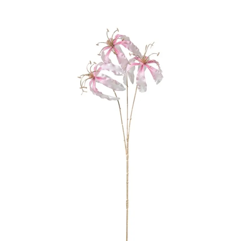 Xenos Kunstbloemen-Kunstbloem gloriosa - goudkleurig/roze - 60 cm