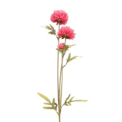 Xenos Kunstbloemen-Kunstbloem met 3 chrysanten - fuchsia - 68 cm