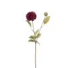 Xenos Kunstbloemen-Kunstbloem met 2 chrysanten - paars - 73 cm