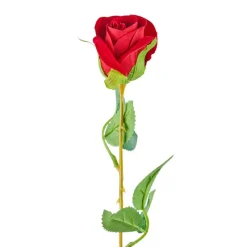 Xenos Kunstbloemen-Kunstbloem roos - rood - 56 cm