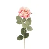 Xenos Kunstbloemen-Kunstbloem roos - roze - 64 cm