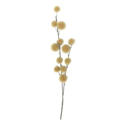 Xenos Kunstbloemen-Kunsttak met bolletjes - geel - 103 cm