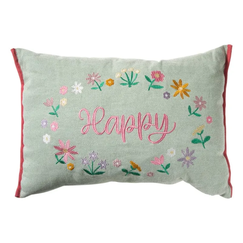 Xenos Kussens-Kussen bloem happy easter - multikleur - 35x50 cm