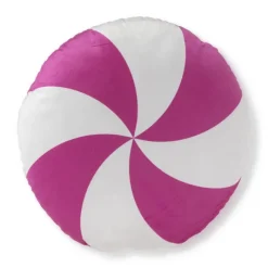 Xenos Kussens-Kussen candy cane - roze/wit - ø40 cm