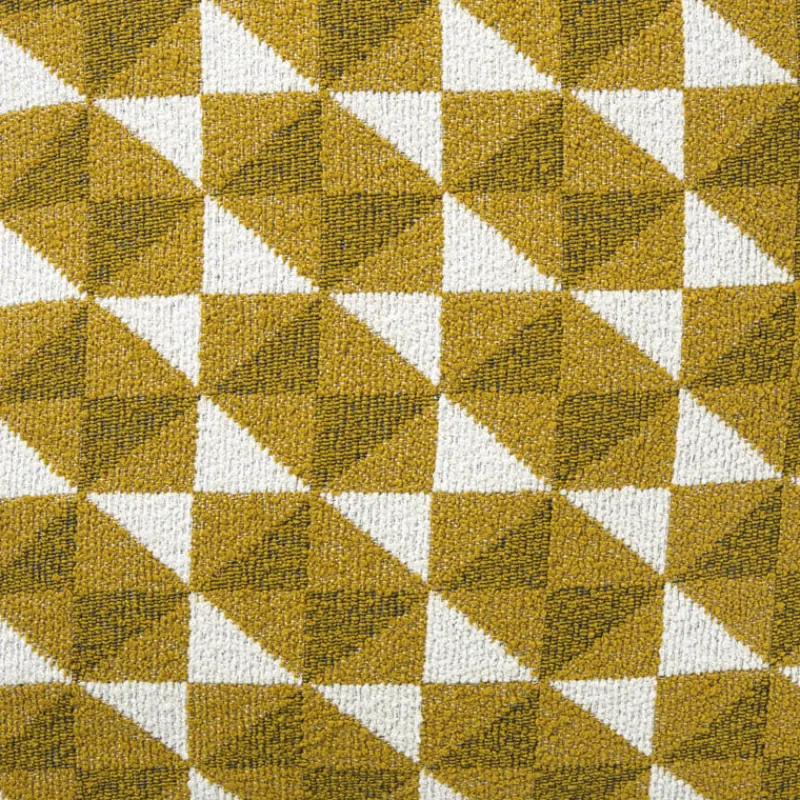 Xenos Kussens-Kussen jacquard driehoek - geel - 45x45 cm
